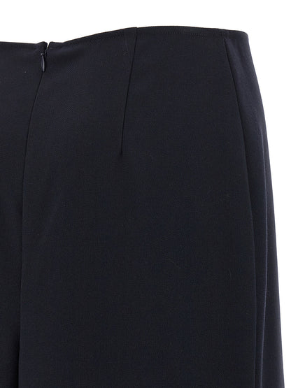Victoria Beckham Kick Detail Skirt Blue