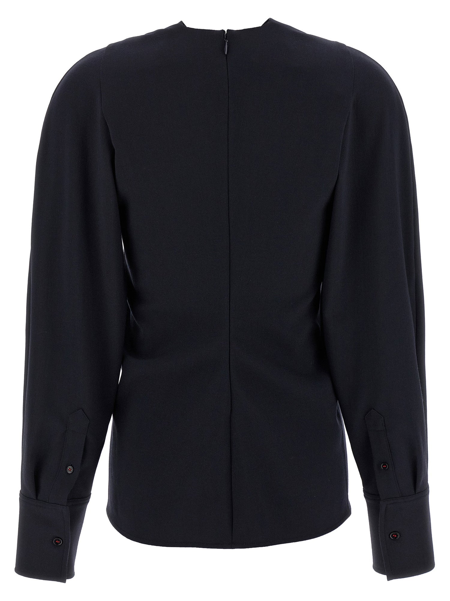 Victoria Beckham Twist Detail Blouse Blue