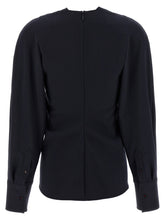 Victoria Beckham Twist Detail Blouse Blue