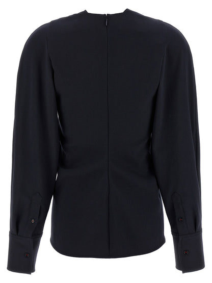 Victoria Beckham Twist Detail Blouse Blue