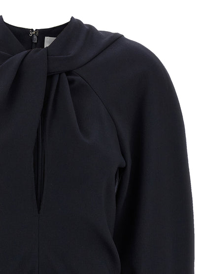 Victoria Beckham Twist Detail Blouse Blue
