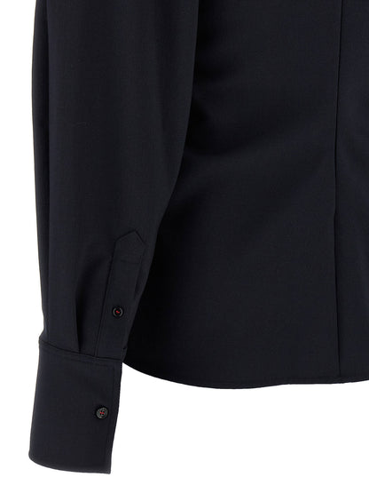Victoria Beckham Twist Detail Blouse Blue