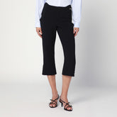Victoria Beckham Cropped Wool-Blend Tailored Trousers Black