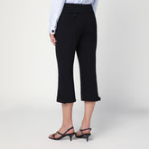 Victoria Beckham Cropped Wool-Blend Tailored Trousers Black