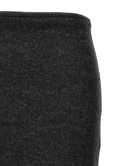 Victoria Beckham Padded Tube Detail Skirt Gray