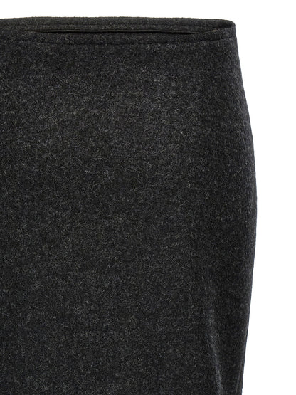 Victoria Beckham Padded Tube Detail Skirt Gray