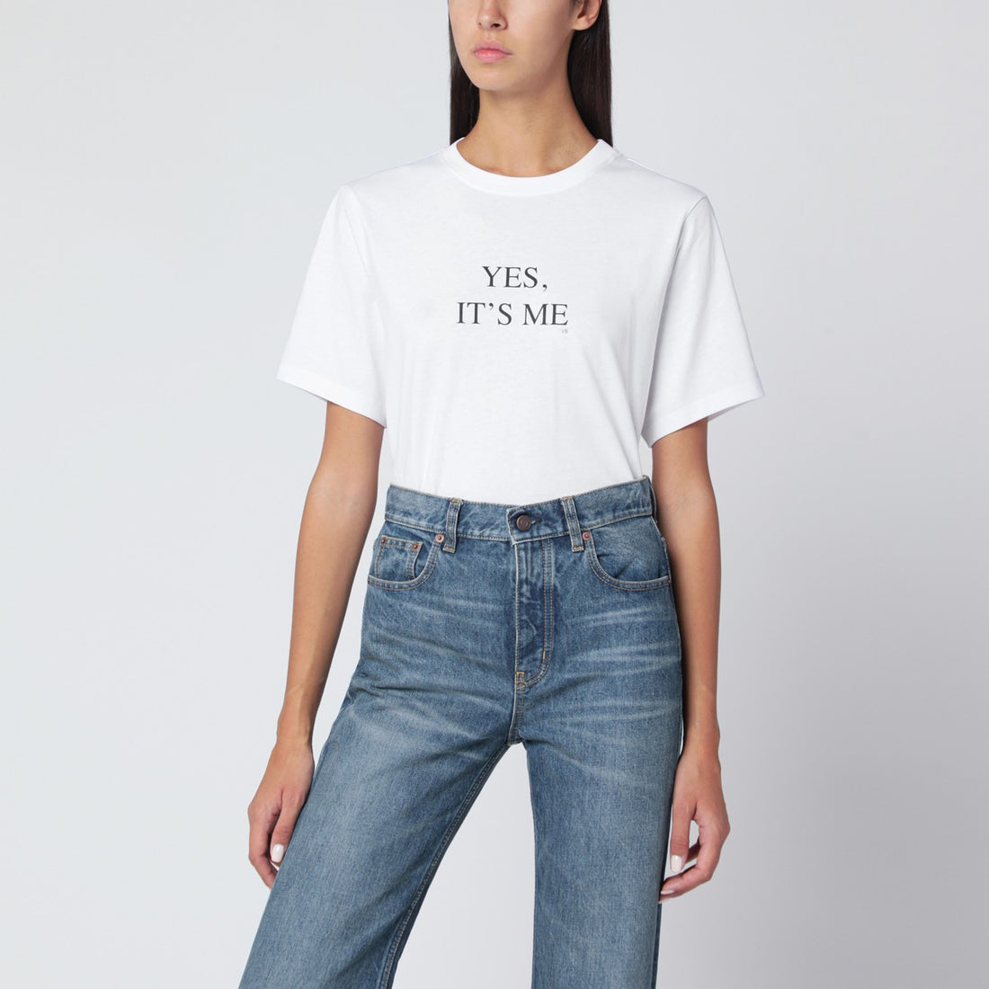 Victoria Beckham “Yes. It’s Me” Slogan Cotton T-Shirt White