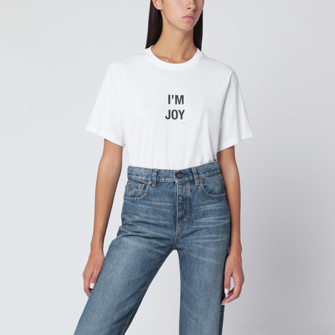 Victoria Beckham ‘I’m Joy’ Slogan Cotton T-Shirt White