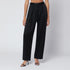 Victoria Beckham Black Pleated Wide-Leg Crêpe Satin Trousers Black