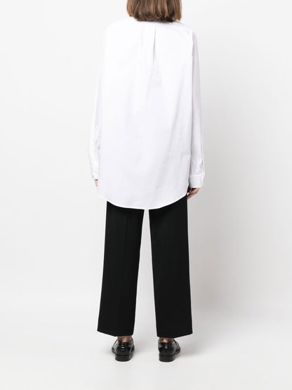 Maison Margiela Long Cotton Poplin Shirt in White White
