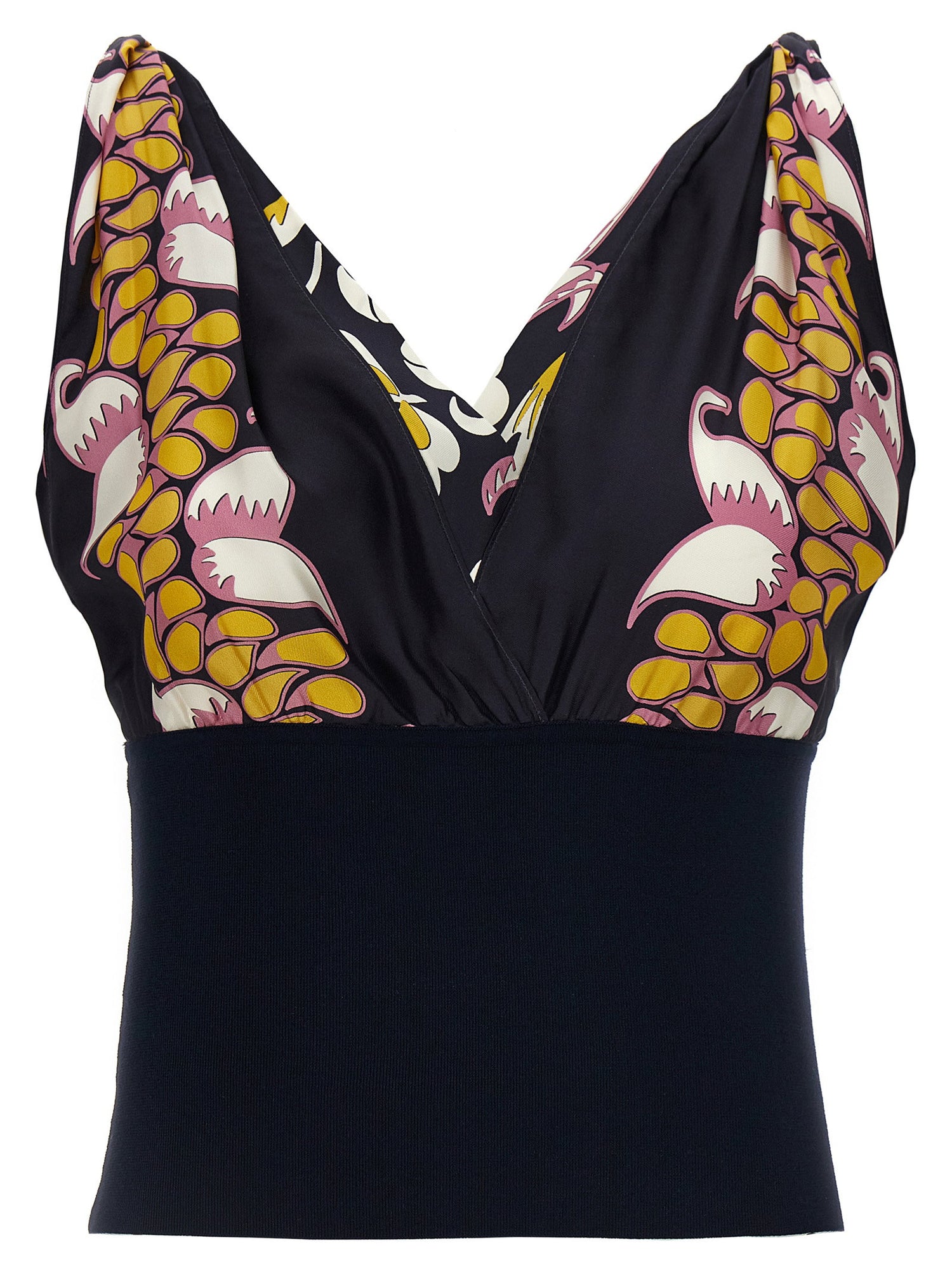 Tory Burch Printed Silk Top Black