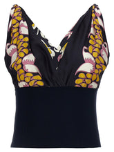 Tory Burch Printed Silk Top Black