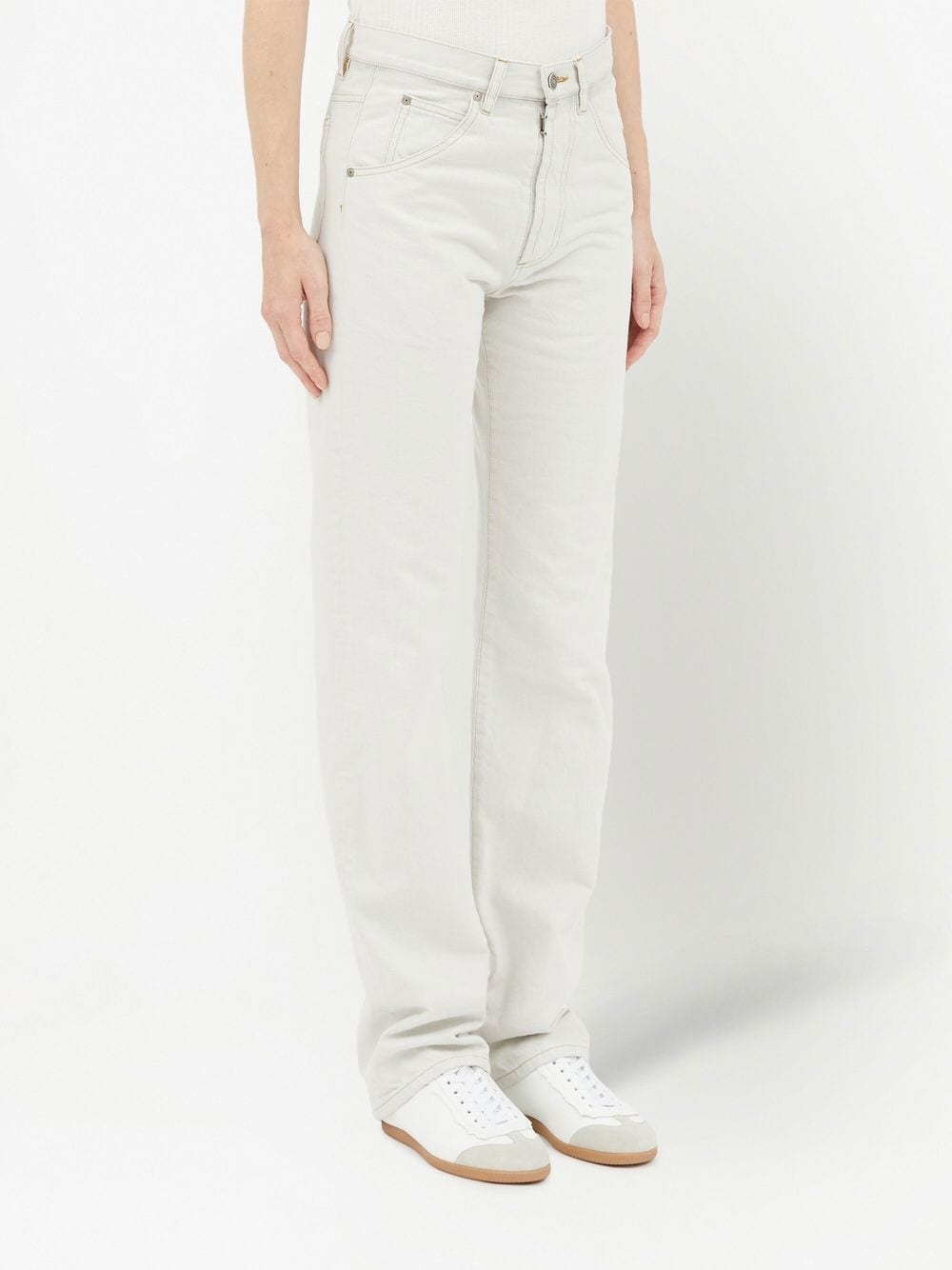 Maison Margiela High-Waisted Straight-Leg Jeans Cream cream