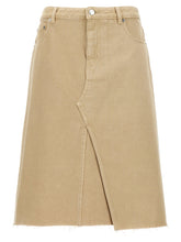 Tory Burch Deconstructed Midi Skirt Beige