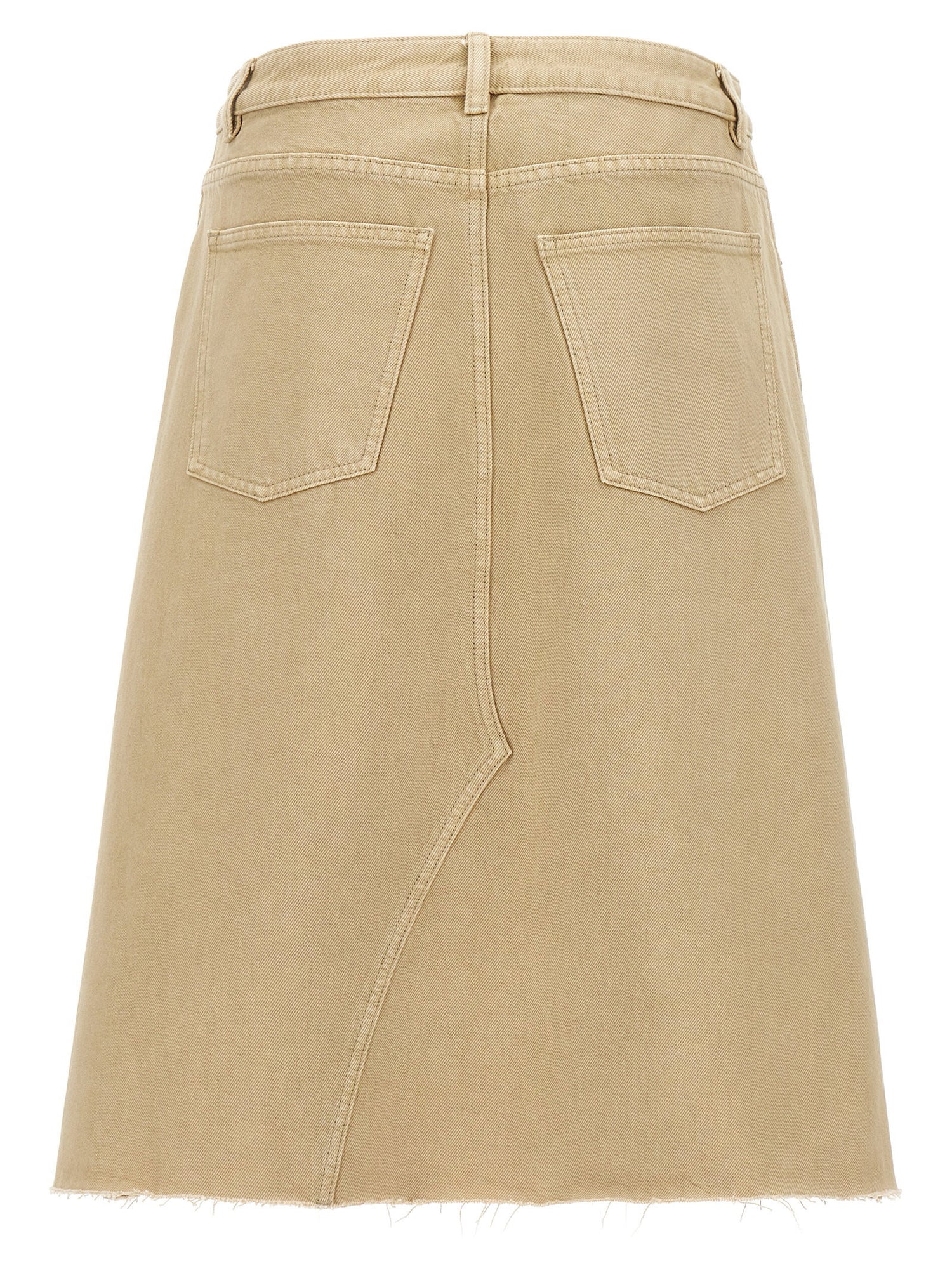 Tory Burch Deconstructed Midi Skirt Beige