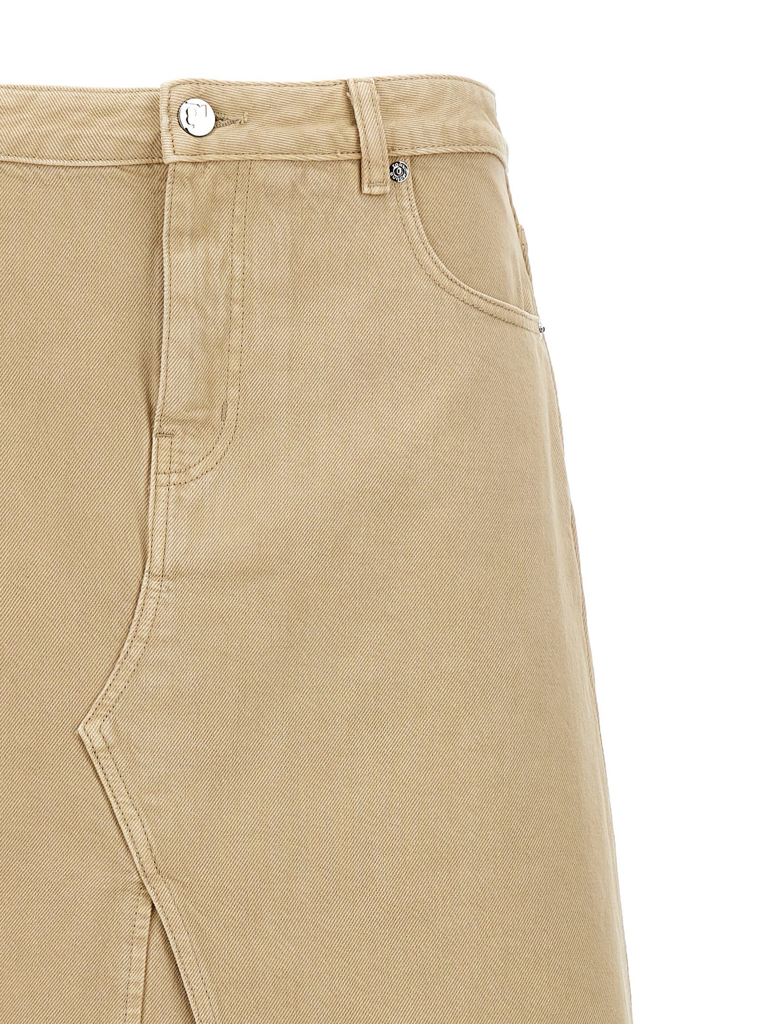 Tory Burch Deconstructed Midi Skirt Beige