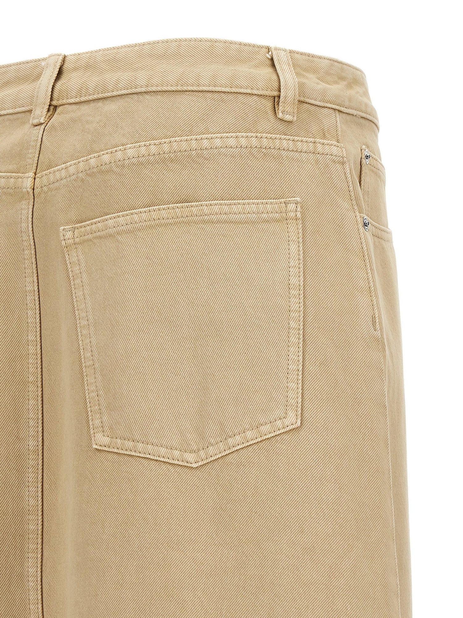 Tory Burch Deconstructed Midi Skirt Beige