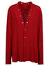Rick Owens Long-Sleeve Acetate-Silk Shirt with Clip Buttons Red