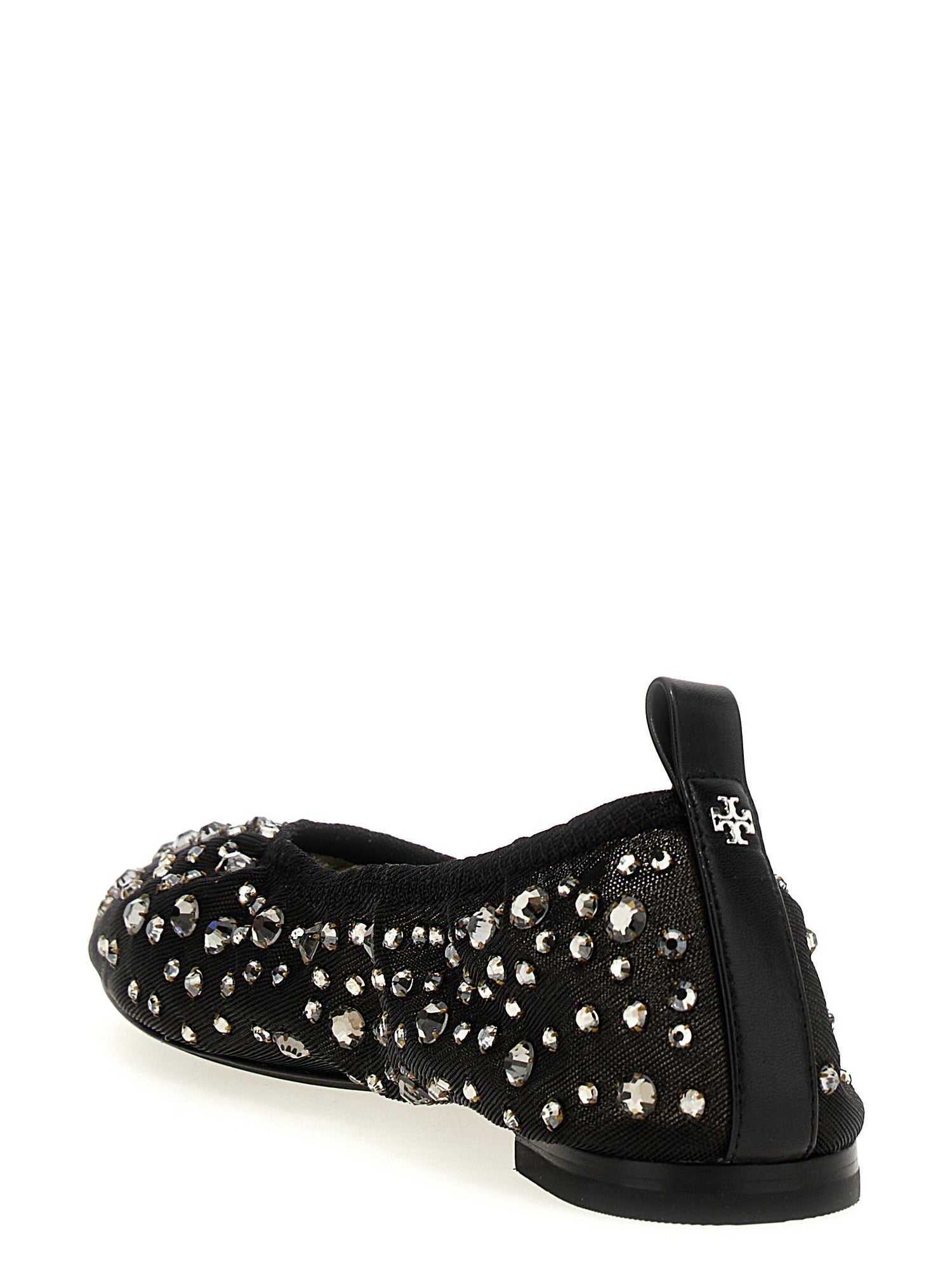 Tory Burch Crystal Ballet Flats Black