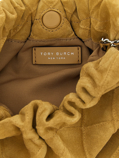 Tory Burch Hobo Mini Fleming Shoulder Bag Beige