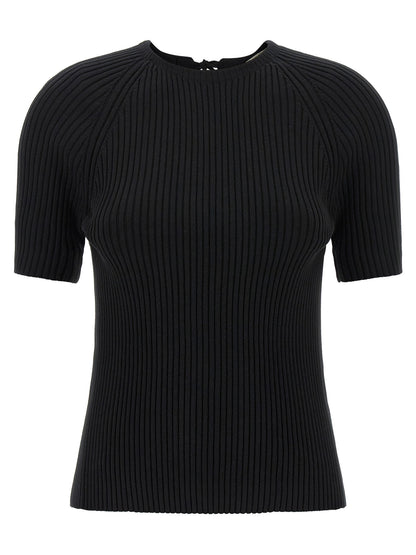 Tory Burch Back Closure Sweater Black