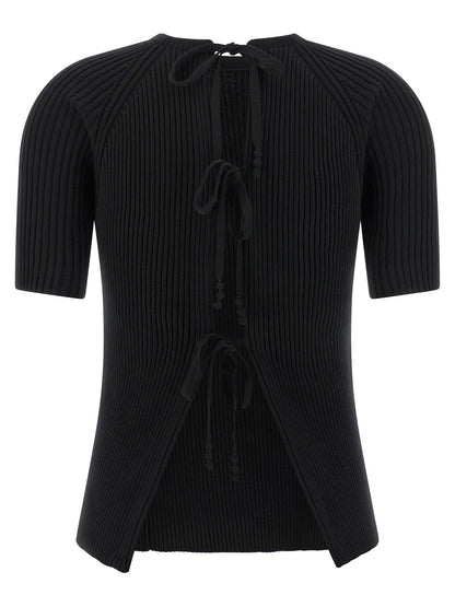 Tory Burch Back Closure Sweater Black