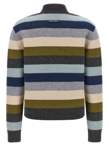 Tory Burch Striped Wool Sweater Multicolor