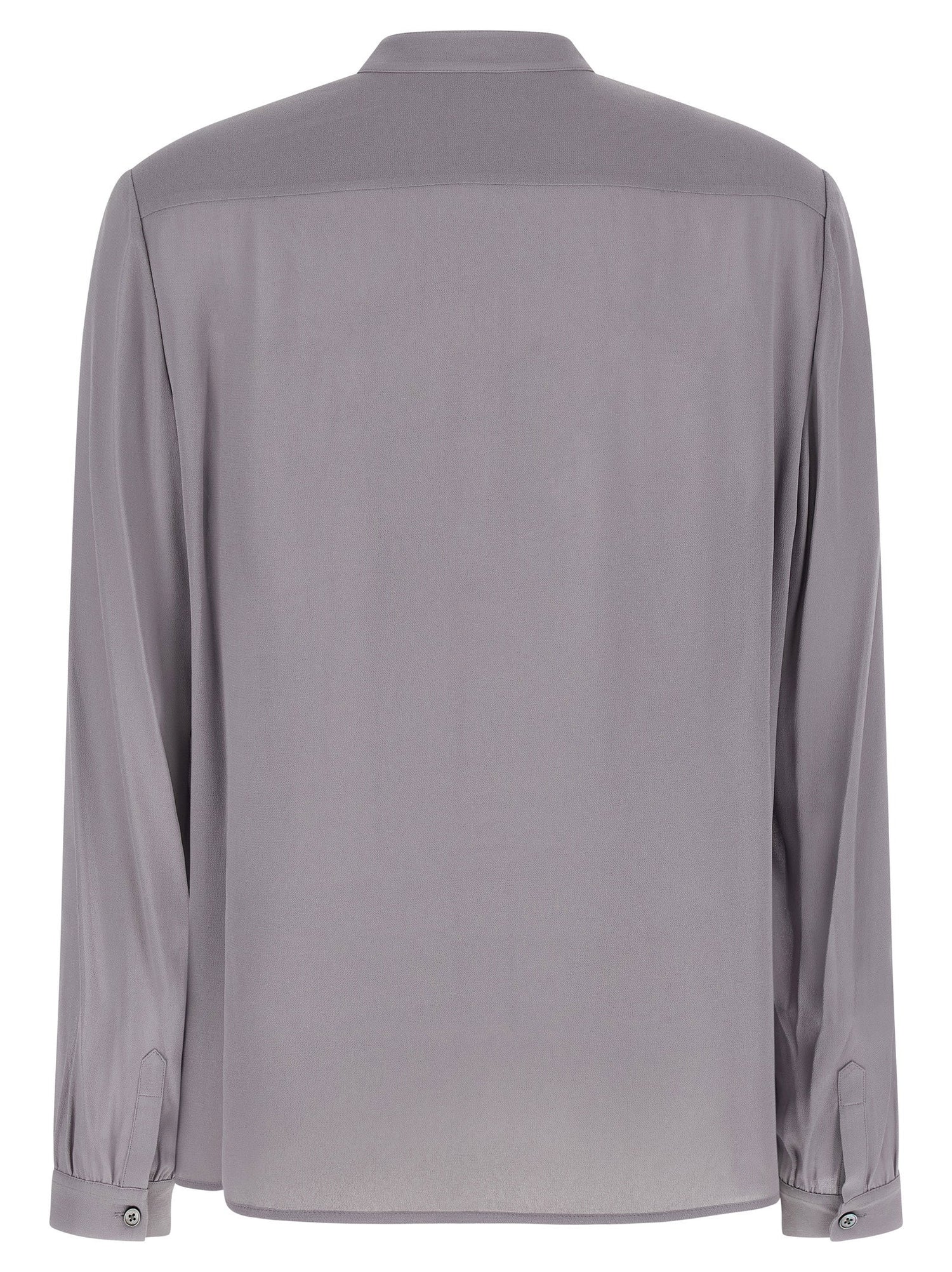 Tory Burch Georgette Bow Blouse Gray