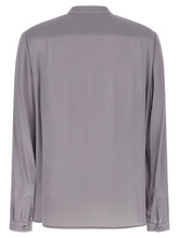 Tory Burch Georgette Bow Blouse Gray