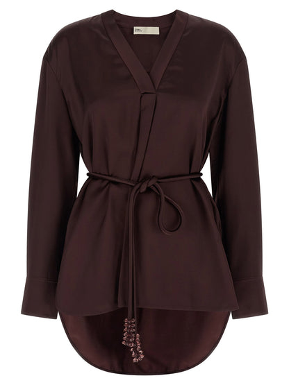 Tory Burch Satin Blouse Bordeaux