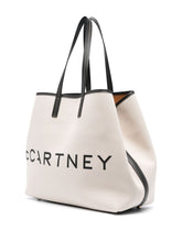 Stella McCartney Logo Print Tote Bags Beige