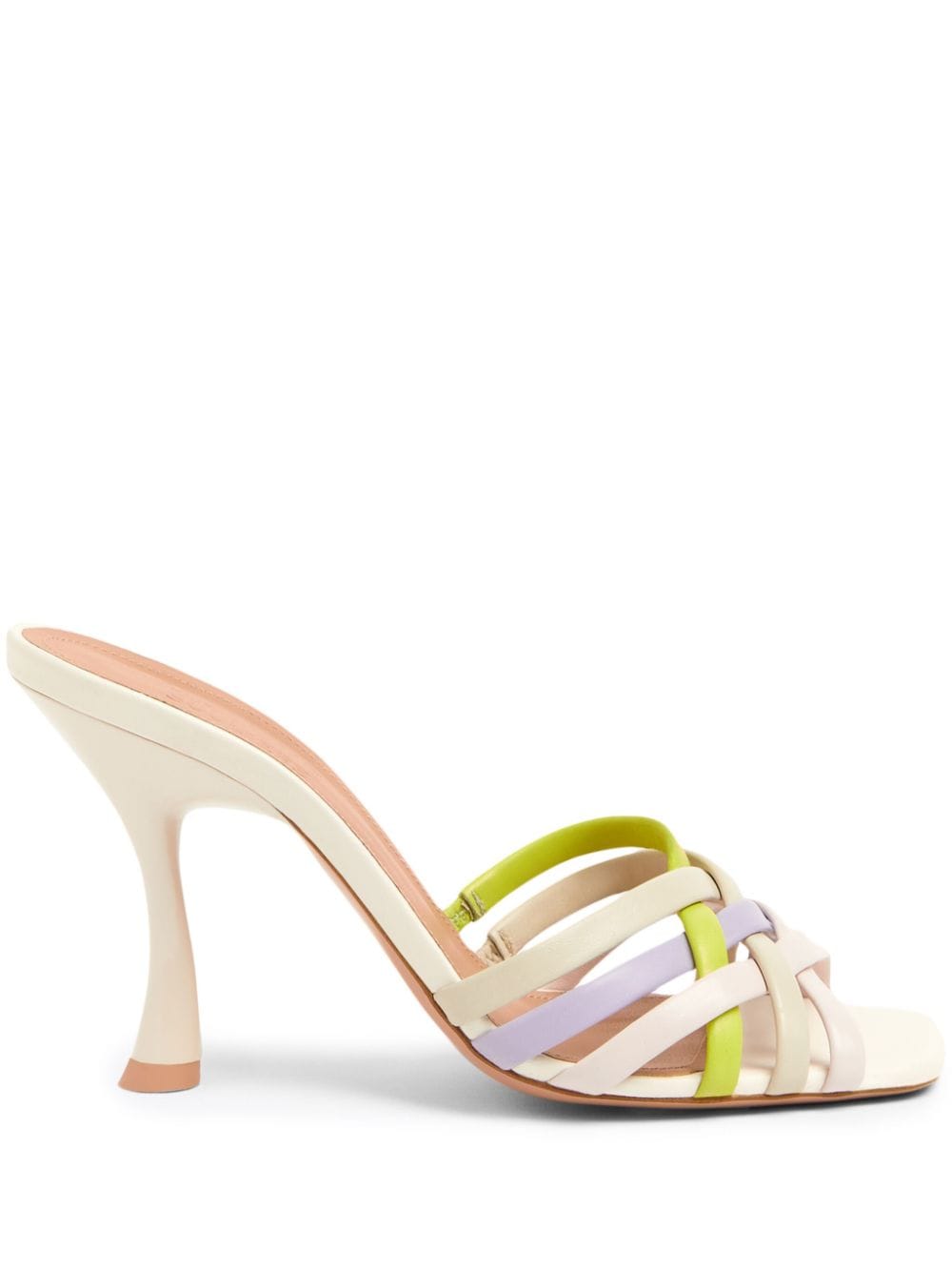 Malone Souliers 90mm Interwoven Nappa Leather Mules Multicolour