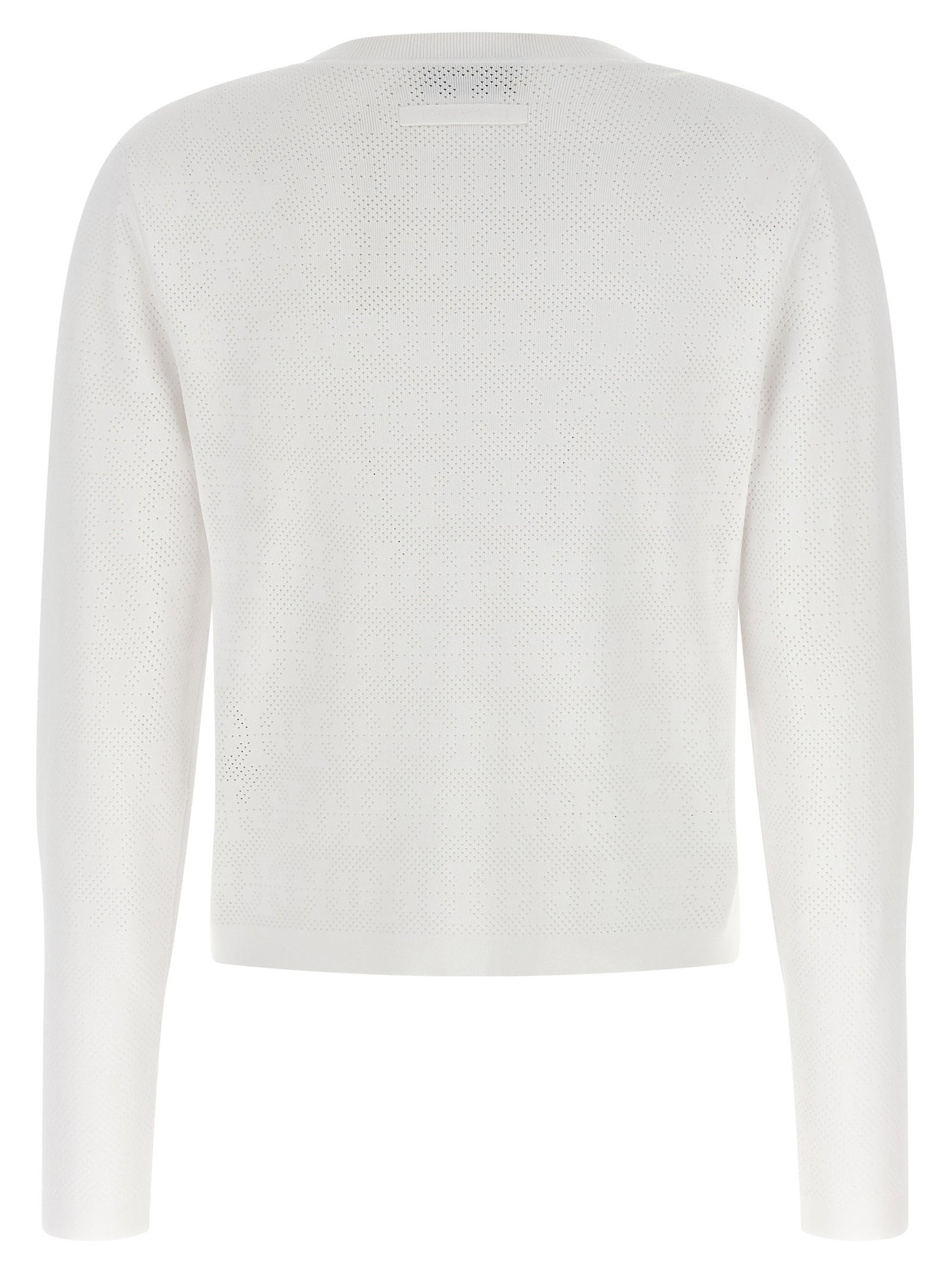 Tory Burch Pointelle Viscose Cardigan White