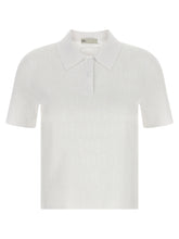Tory Burch Pointelle Viscose Polo Shirt White