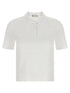 Tory Burch Pointelle Viscose Polo Shirt White