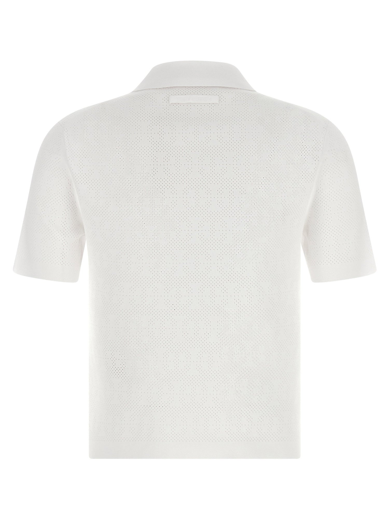 Tory Burch Pointelle Viscose Polo Shirt White