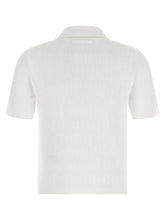 Tory Burch Pointelle Viscose Polo Shirt White