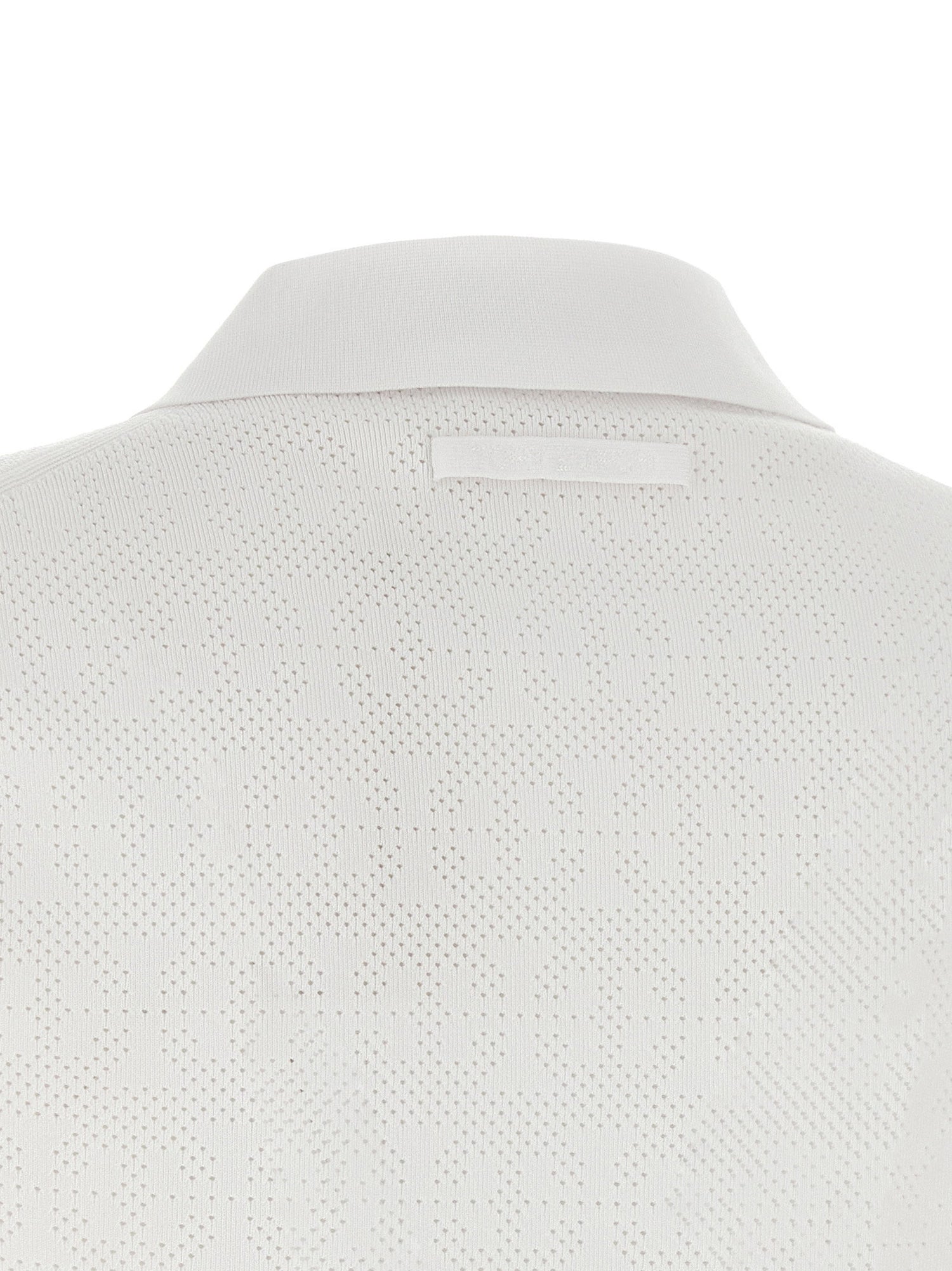 Tory Burch Pointelle Viscose Polo Shirt White