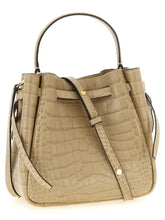 Tory Burch Romy Small Bucket Bag Beige