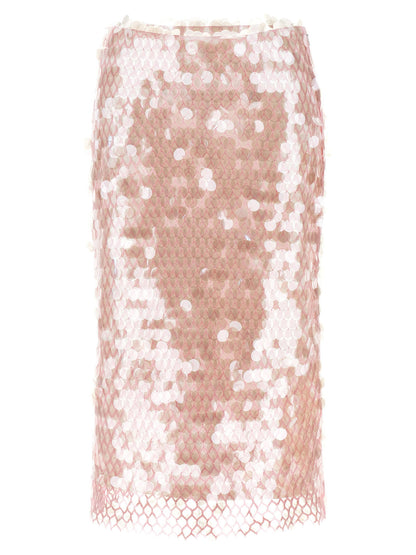 Tory Burch Maxi Sequin Skirt Pink