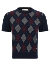Tory Burch Argyle Sweater Blue