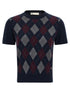 Tory Burch Argyle Sweater Blue