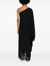 TALLER MARMO PRE One-shoulder Fringed Long Dress Black