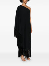 TALLER MARMO PRE One-shoulder Fringed Long Dress Black