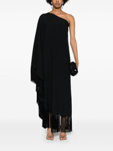 TALLER MARMO PRE One-shoulder Fringed Long Dress Black