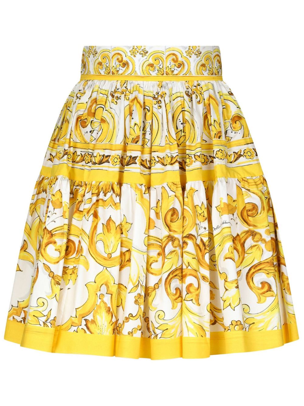 Majolica-print Short circle skirt