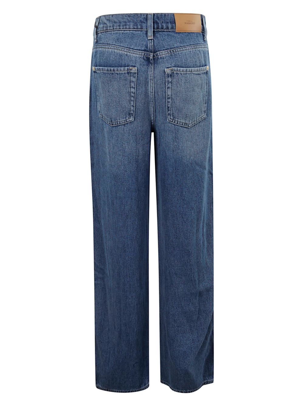 Seven Indigo Blue Straight-Leg High-Rise Jeans Blue
