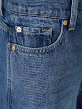 Seven Indigo Blue Straight-Leg High-Rise Jeans Blue