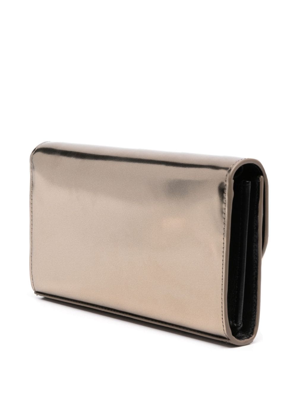 Diesel 1DR Metallic Gold Leather Wallet on Chain Golden