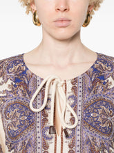 Zimmermann Paisley Print Linen Midi Dress Purple